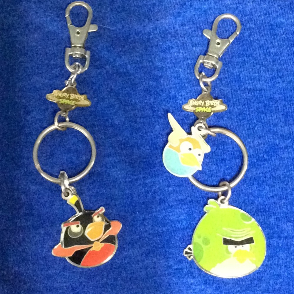 Angry birds keychains or back pack pulls